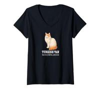 Femme Citation drôle de Chat Turc « Probably in The Sink » T-Shirt avec Col en V