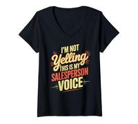 Femme Citation drôle de Voix de Vendeur T-Shirt avec Col en V