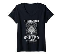 Femme Citation du Voyageur Franc-maçon So Mote It Be Design Franc-maçonnerie T-Shirt avec Col en V