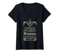 Femme Citation Franc-maçon avec Citation de Franc-maçonnerie T-Shirt avec Col en V