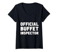 Femme Citation Humoristique de l'inspecteur de Buffet Officiel sur Un Bateau de croisière T-Shirt avec Col en V