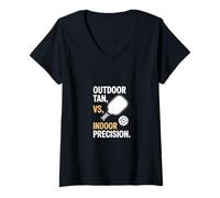 Femme Citation Humoristique de pagaie de Pickleball pour Les Joueurs T-Shirt avec Col en V