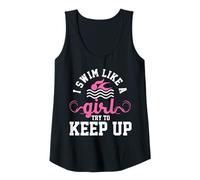 Femme Citation Humoristique « Yes I Swim Like A Girl » Débardeur
