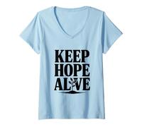 Femme Citation inspirante Keep Hope Alive T-Shirt avec Col en V