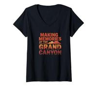 Femme Citation « Making Memories at The Grand Canyon Ravel Adventure » T-Shirt avec Col en V