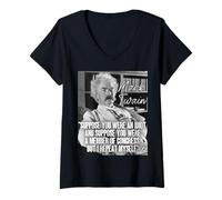 Femme Citation Mark Twain Suppose You Were an Idiot Congress I Repeat T-Shirt avec Col en V