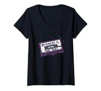 Femme Citation My Playlist is Better Than Yours Music Fan T-Shirt avec Col en V