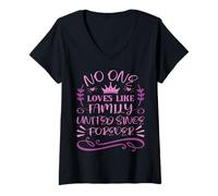 Femme Citation No One Loves Like Family United Since Forever T-Shirt avec Col en V