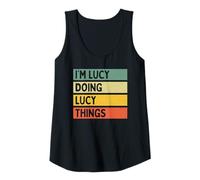 Femme Citation personnalisée Humoristique I'm Lucy Doing Lucy Things Débardeur