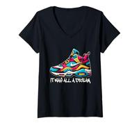 Femme Citation rétro « It was a dream » années 90 années 90 hip-hop et rap T-Shirt avec Col en V
