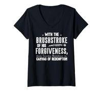 Femme Citation sur Le Pardon pour Une Vie transformée T-Shirt avec Col en V
