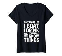 Femme Citation That's What I Do I Drink and I Know Things T-Shirt avec Col en V