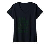 Femme Citation « The Lord is My Shepherd Comfort » T-Shirt avec Col en V