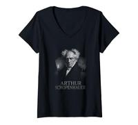 Femme Citations de Philosophe Allemand Arthur Schopenhauer T-Shirt avec Col en V