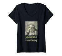 Femme Citations de Philosophe pré-socratique Grec Ancien d'Héraclite T-Shirt avec Col en V
