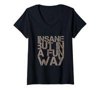 Femme Citations drôles folles drôles folles folies folles mais dans une façon amusante T-Shirt avec Col en V