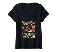 Femme Citations Eco Warrior Bees Do So Much for The Environment T-Shirt avec Col en V