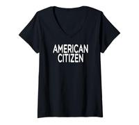 Femme Citoyen américain T-Shirt avec Col en V