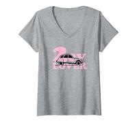 Femme Citroën 2CV Lover avec voiture T-Shirt avec Col en V