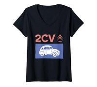 Femme Citroën 2CV Voiture 1948 Rétro T-Shirt avec Col en V