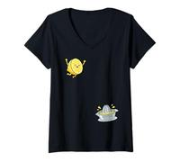 Femme Citron Amusant sautant dans Le Presse-Citron Haute Limonade de plongée T-Shirt avec Col en V