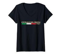 Femme Cividale Del Friuli Italie T-Shirt avec Col en V