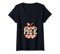 Femme pple PRE-K Retro pour la rentrée T-Shirt avec Col en V