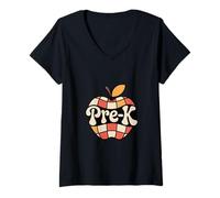 Femme pple PRE-K Retro pour la rentrée T-Shirt avec Col en V