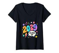 Femme e 2039 Rentrée Scolaire T-Shirt avec Col en V