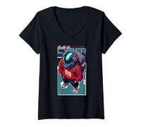 Femme Classe Sci FI Cyber 3000 Headhunter 01 My Cat T-Shirt avec Col en V