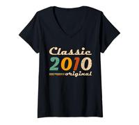 Femme Classic 2010 Original Men Women Birth of Birthday Vintage T-Shirt avec Col en V