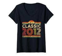 Femme Classic 2012 Vintage Year 2012 Classic Birthday Men Women T-Shirt avec Col en V