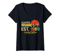 Femme Classic Est. 1989 Limited Edition Vintage Year 1989 Birthday T-Shirt avec Col en V