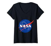Femme Classique des boulettes de Viande de la NASA T-Shirt avec Col en V