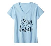 Femme Classy Until Kick-Off Football Hayon Party T-Shirt avec Col en V