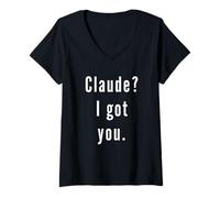 Femme Claude? Je t’ai eu. T-Shirt avec Col en V
