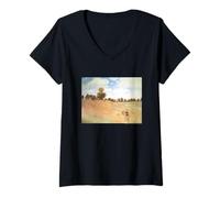 Femme Claude Monet Poppy Field (Near Argenteuil) T-Shirt avec Col en V