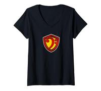 Femme Clé de Sol Hero pour Bassiste T-Shirt avec Col en V