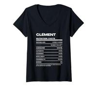 Femme Clément Valeur Nutritive Nom Drôle T-Shirt avec Col en V