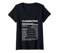 Femme Clementine Valeur Nutritive Nom Drôle T-Shirt avec Col en V