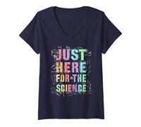 Femme Clever Just Here pour Le Professeur de l'équipe de Sciences et de Chimie T-Shirt avec Col en V
