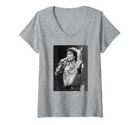 Femme Cliff Richard Mistletoe et Wine Singer en Concert en 1985 T-Shirt avec Col en V