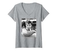 Femme Cliff Richard Poupée Vivante 9 à 5 Pop Singer 1960 T-Shirt avec Col en V