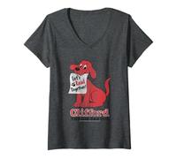 Femme Clifford The Big Red Dog Let's Read Together Vintage Book T-Shirt avec Col en V