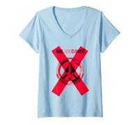 Femme Climat de Paix T-Shirt avec Col en V
