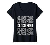 Femme Cloîtré T-Shirt avec Col en V