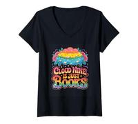 Femme Cloud Nine n'est Que des Livres Qui lisent Le Bonheur T-Shirt avec Col en V