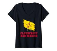 Femme Cloudcroft New Mexico NM Splatter Voyage Vacances Souvenir T-Shirt avec Col en V