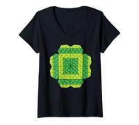 Femme Clover Trèfle Brique Brique Joyeux Saint Patrick T-Shirt avec Col en V