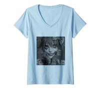 Femme Clown Gothique Effrayant pour Fille T-Shirt avec Col en V